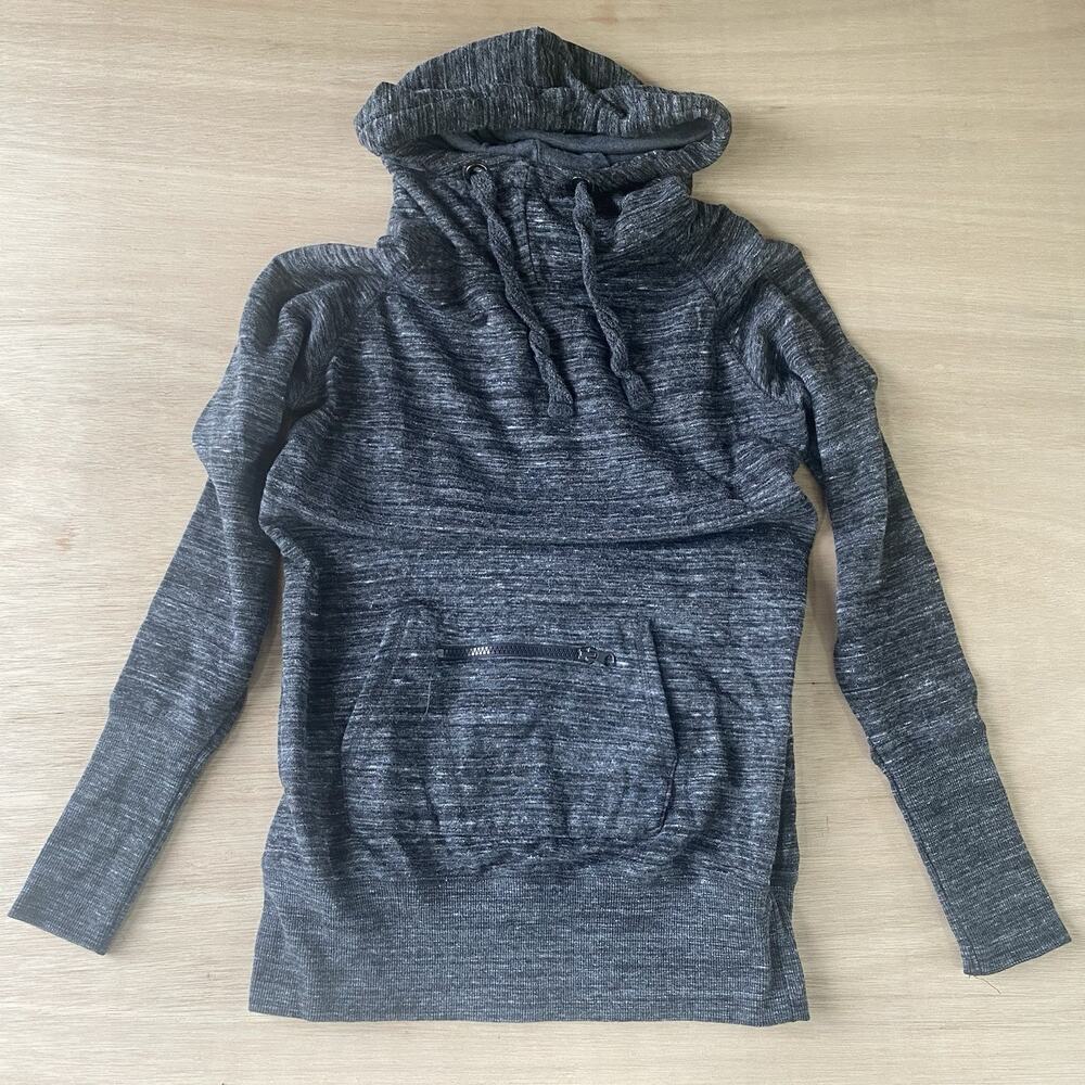 Jo & Co Jeans Grey Space Dyed Women’s Pullover Hoodie Size Large